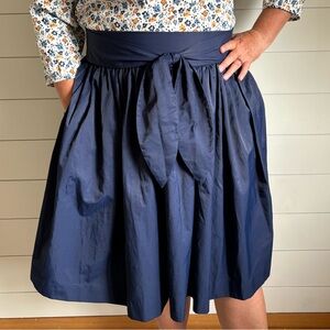 🌷Bye-Buy! Eva Mendez Elegant Royal Blue Gathered Skirt With Sash - Size 16